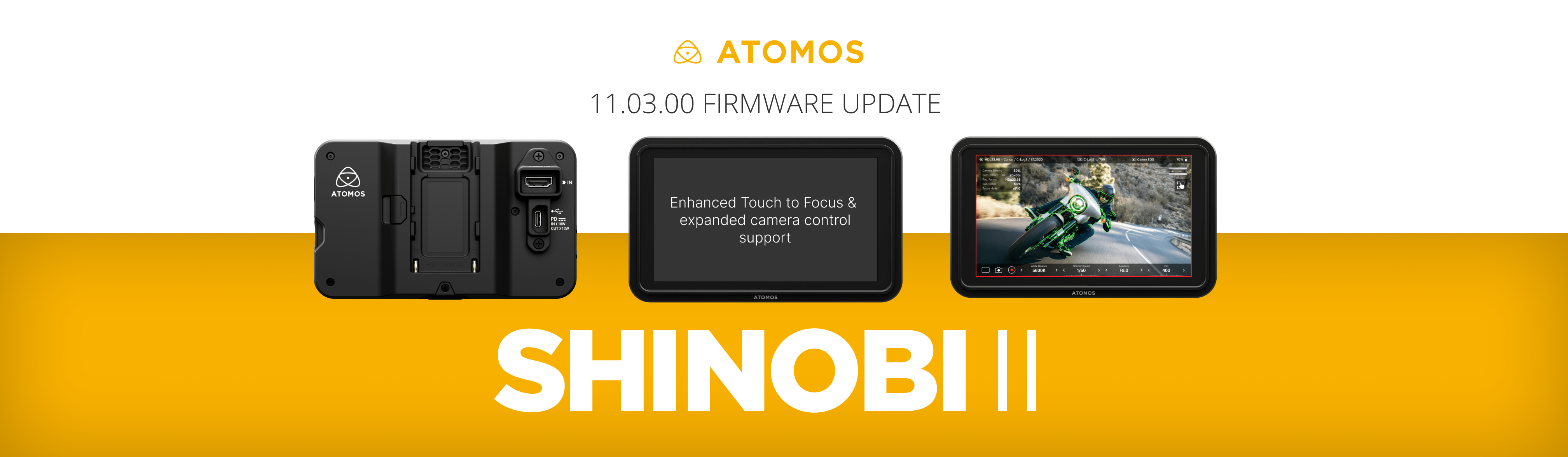 New Firmware update for the Atomos Shinobi II